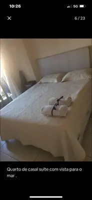 Uma cama ou camas num quarto em Novo ideal para famílias e casais de frente para o mar