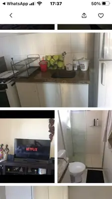 A cozinha ou kitchenette de Novo ideal para famílias e casais de frente para o mar
