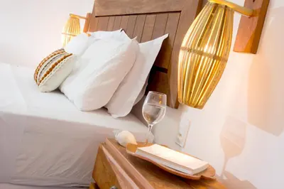 Uma cama ou camas num quarto em Villa Água de Côco Preá