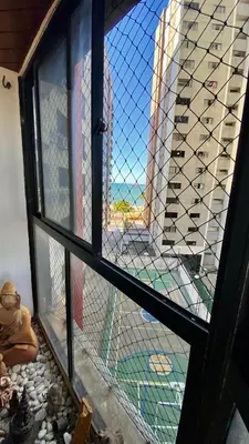 A planta de Apartamento vista mar, 2 Suítes, WC Social,2 vagas