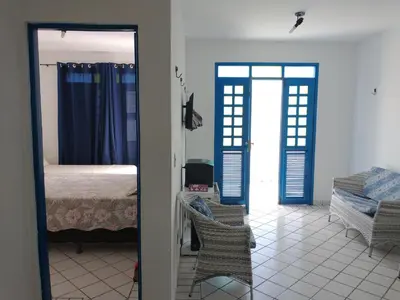 Uma cama ou camas num quarto em Porto Canoa Apartamento com vista para o Mar - Rhodes 203, Aracati, CE