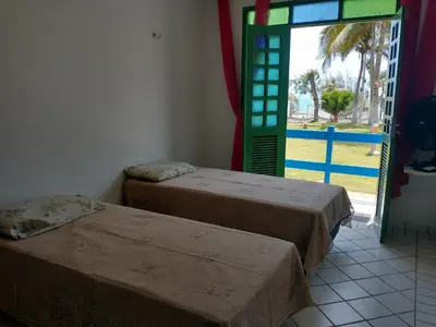 Uma cama ou camas num quarto em Porto Canoa Apartamento com Vista Encantadora para o Mar, Thassos 101