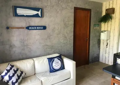Uma área de estar em Taiba Beach Resort Térreo 2 quartos