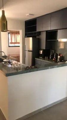 A cozinha ou kitchenette de Apartamento Aquaville Resort Vista Mar próximo Beach Park Ceará