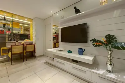 Uma televisão e/ou sistema de entretenimento em Wai Wai #E208 - Resort no Cumbuco by Carpediem
