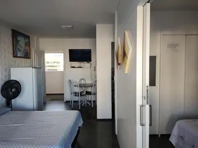 Uma cama ou camas num quarto em Via Venetto Flat próximo a feirinha da beira-mar Fortaleza