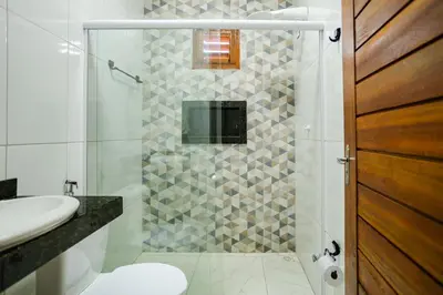 A planta de Casa no PREÁ COM PISCINA !