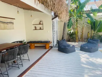 Um pátio ou outra área exterior em Casa Janela da Lua
