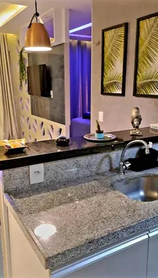 A cozinha ou kitchenette de VG SUN CUMBUCO-Lake Flat C1 201 1 a 4 pessoas