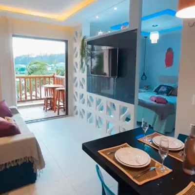 Uma televisão e/ou sistema de entretenimento em VG SUN CUMBUCO-Lake Flat C1 201 1 a 4 pessoas