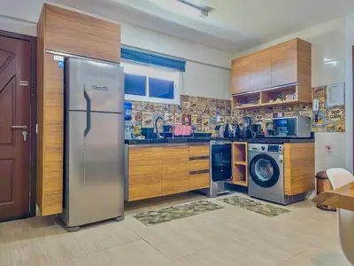 A cozinha ou kitchenette de Aloha Vibes Ap Cumbuco -Beach Place