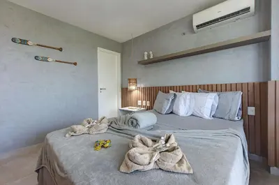 Uma cama ou camas num quarto em Wai Wai #403 - Apartamento no Cumbuco by Carpediem