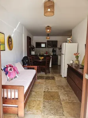 A cozinha ou kitchenette de Apartamento pé na areia Cumbuco