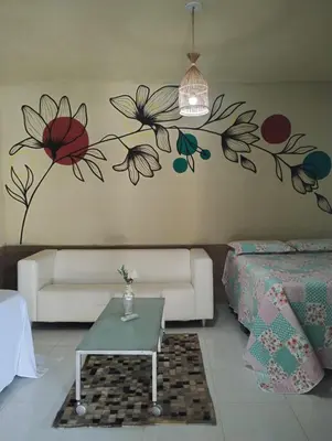 Uma área de estar em Solar da Praia Kitesurf House