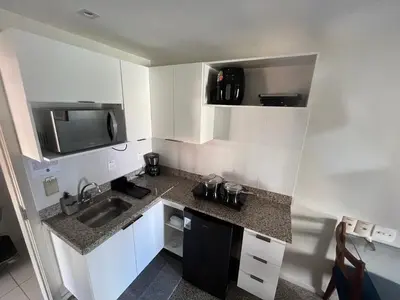 A cozinha ou kitchenette de Apê Beira Mar Meireles Com café da manhã