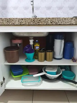 A cozinha ou kitchenette de Praia Mansa Suíte Hotel