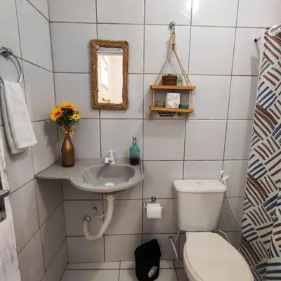 Uma casa de banho em Hospedaria Mandacaru