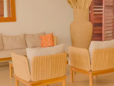 Uma área de estar em Villa Paririö