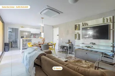 Uma televisão e/ou sistema de entretenimento em Térreo completo e gigante VG Sun Cumbuco por Tactu