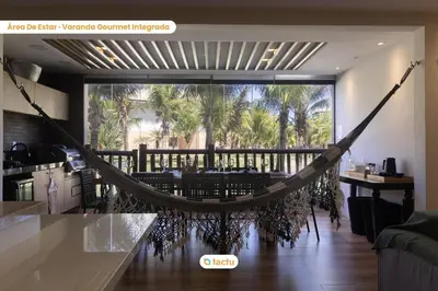 Uma área de estar em Térreo varanda gourmet/churrasco VG Sun Cumbuco