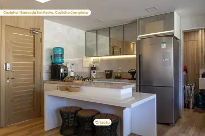 A cozinha ou kitchenette de Térreo varanda gourmet/churrasco VG Sun Cumbuco