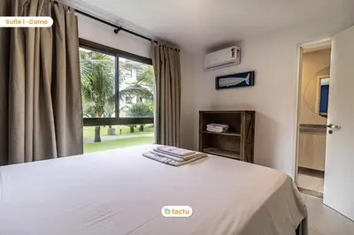 Uma cama ou camas num quarto em Lindo térreo ao lado da piscina no VG Sun Cumbuco