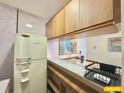 A cozinha ou kitchenette de Apartamento na Beira Mar de Fortaleza