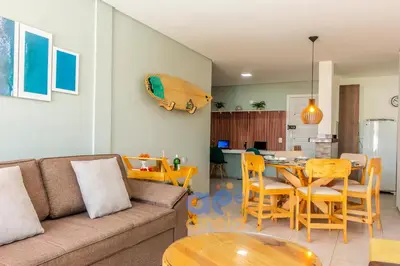 A cozinha ou kitchenette de Apê na Areia 3Qtos para Famílias Grandes! Pertinho do Beach Park, acesso direto para a praia e Lazer Completo