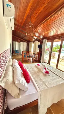 Uma cama ou camas num quarto em Casa boa vida