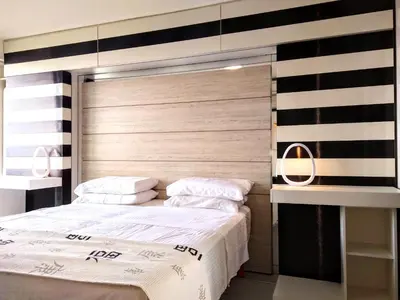 Uma cama ou camas num quarto em Apt.Terraços do Atlântico, Meireles, Fortaleza