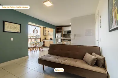 A cozinha ou kitchenette de Apto com linda varanda no VG Sun Cumbuco por Tactu