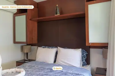 Uma cama ou camas num quarto em Térreo frente mar e espaçoso VG Sun Cumbuco