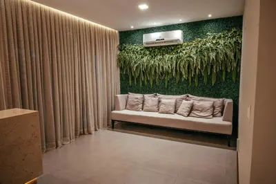 Uma área de estar em Hotel Icaraí Beach