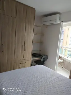 Uma cama ou camas num quarto em Vista espetacular da Praia de Iracema - Ap. 1405