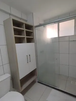 Uma casa de banho em Vista espetacular da Praia de Iracema - Ap. 1405