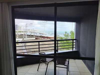Uma varanda ou terraço em IATE PLAZA HOTEL Calçadão Frente Mar 603