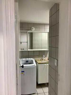 A cozinha ou kitchenette de Flat Meireles Vista Mar