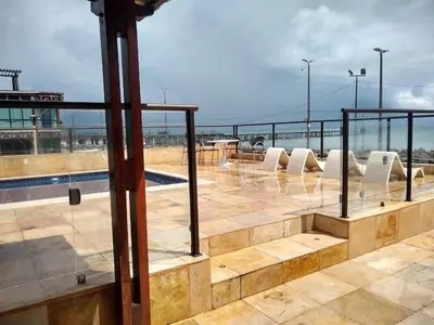 Uma varanda ou terraço em Tabajara flats