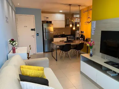 A cozinha ou kitchenette de Apto. Beach Way, 400M Beach Park - Beira Mar - 2 Dormitórios