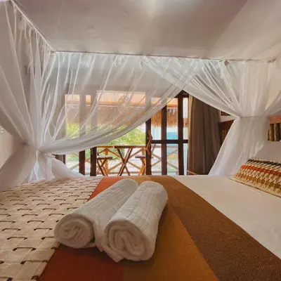 Uma cama ou camas num quarto em Velho Chico