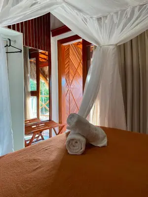 Uma cama ou camas num quarto em Velho Chico