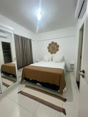 Uma cama ou camas num quarto em Cumbuco Residencial Dunas Beach apt.203