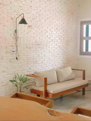 Uma área de estar em Casa de praia em vila preá