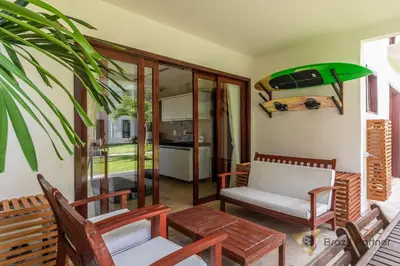 Uma área de estar em Apartamento 3 Suítes - Completo - Praia da Taíba