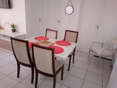 Uma área de estar em Apartamento em Fortaleza, Abolição Mucuripe