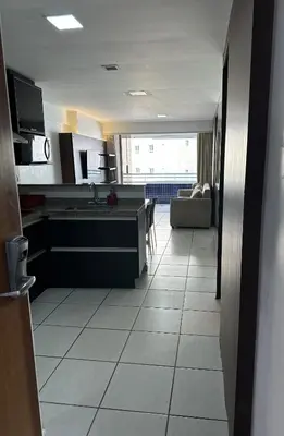 A cozinha ou kitchenette de Apartamento Beira Mar 14º andar com 2 Quartos