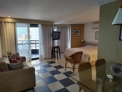 Uma televisão e/ou sistema de entretenimento em Flat 1211 Luxo Beira Mar Fortaleza