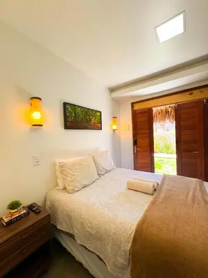 Uma cama ou camas num quarto em Casa de praia em Fortim CE com ótima localização e fácil acesso