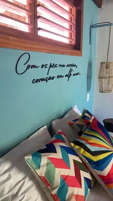 Uma cama ou camas num quarto em Casa Pura Vida - Icaraizinho