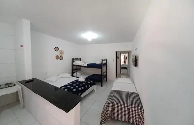 Uma cama ou camas num quarto em Manitu Flat Canoa Quebrada